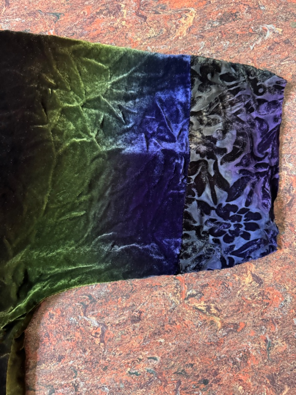 Exquisite Silk Velvet Hand Painted Kimono Style Jacket - Picture 8 of 11